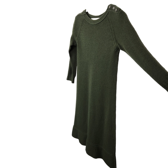 Zara Knit Olive Green Wool Blend Sweater Dress Women's Size Small - Picture 2 of 9